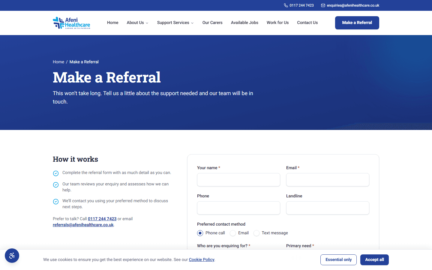 afeni healthcare 03 make a referral