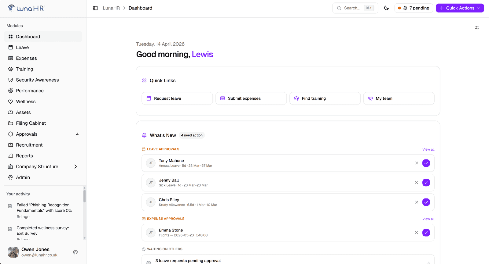 LunaHR — An HR system, rebuilt for modern UK teams
