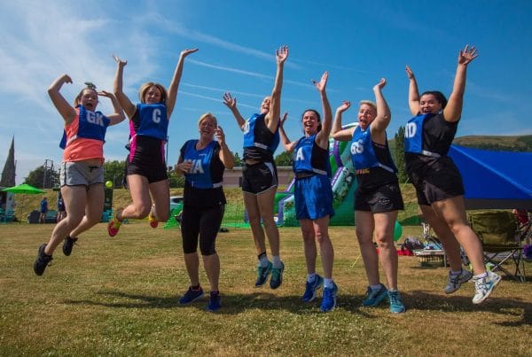 Bloom Netball Team Celebrating Featured Image used A2ZTECH Case Study